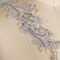 1 Pair of Metallic Gray Lace with Silver Pearls Applique Pair 8.5 x 3.5 Inch for Bridal and Costume Embellishment